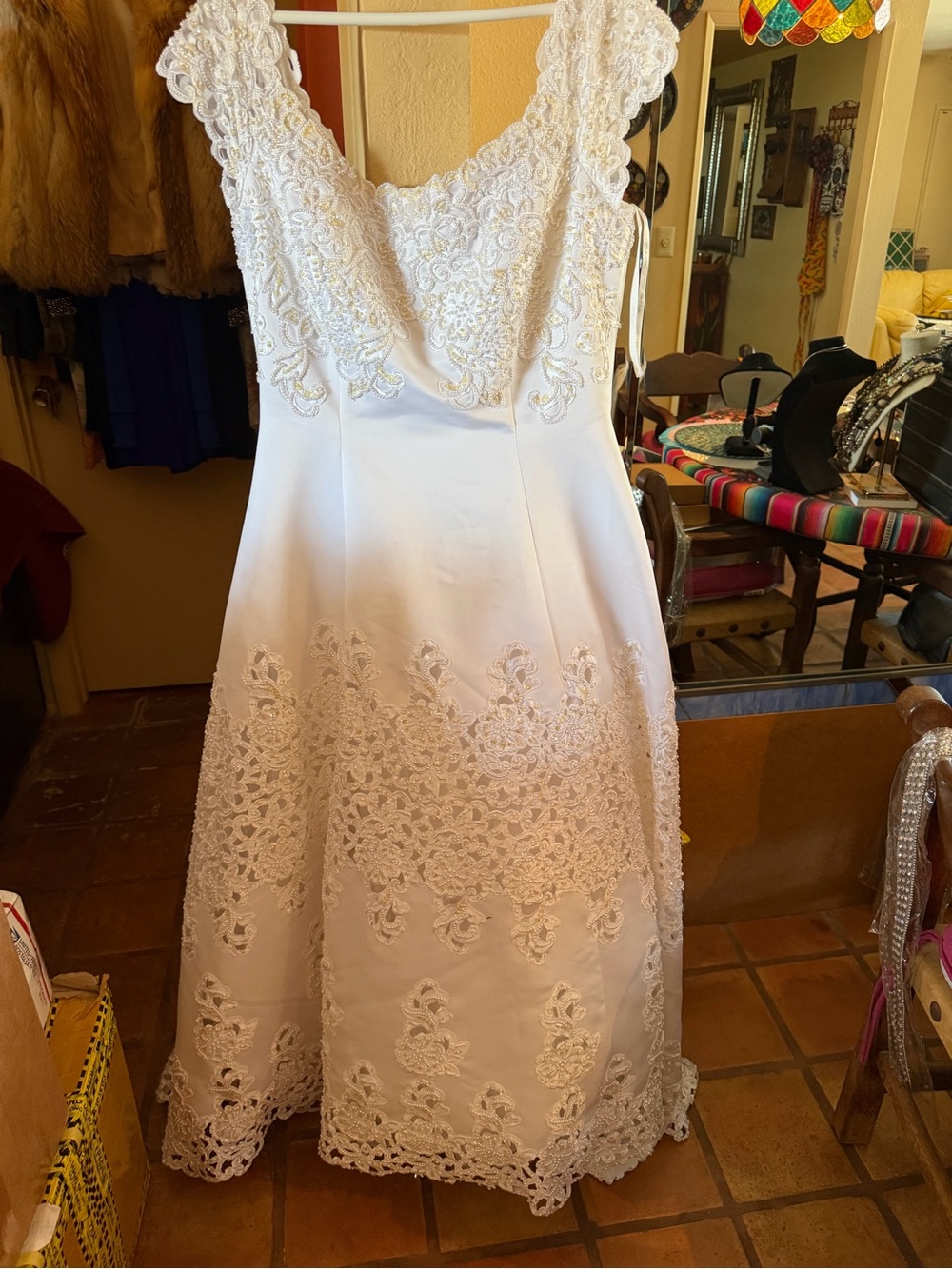 Beautiful Oleg Cassini Wedding Dress with Long Train